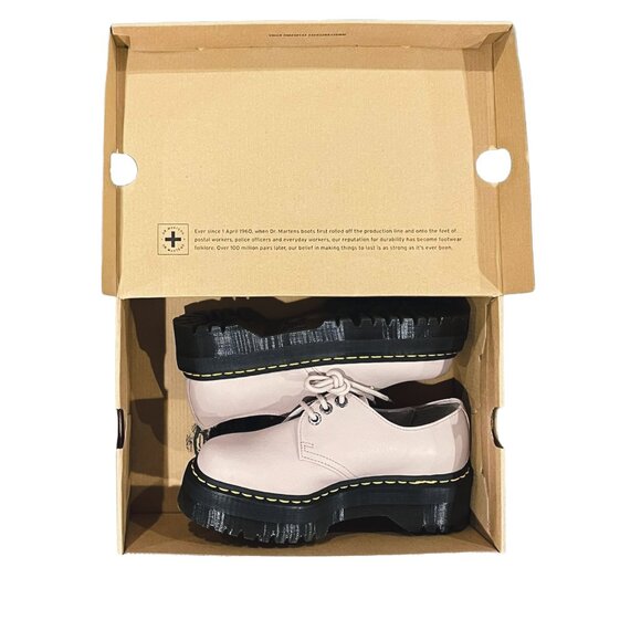 Dr. Martens 1461 Platform Oxfords — Vintage Taupe Leather — Women’s 8 NIB - Picture 6 of 13